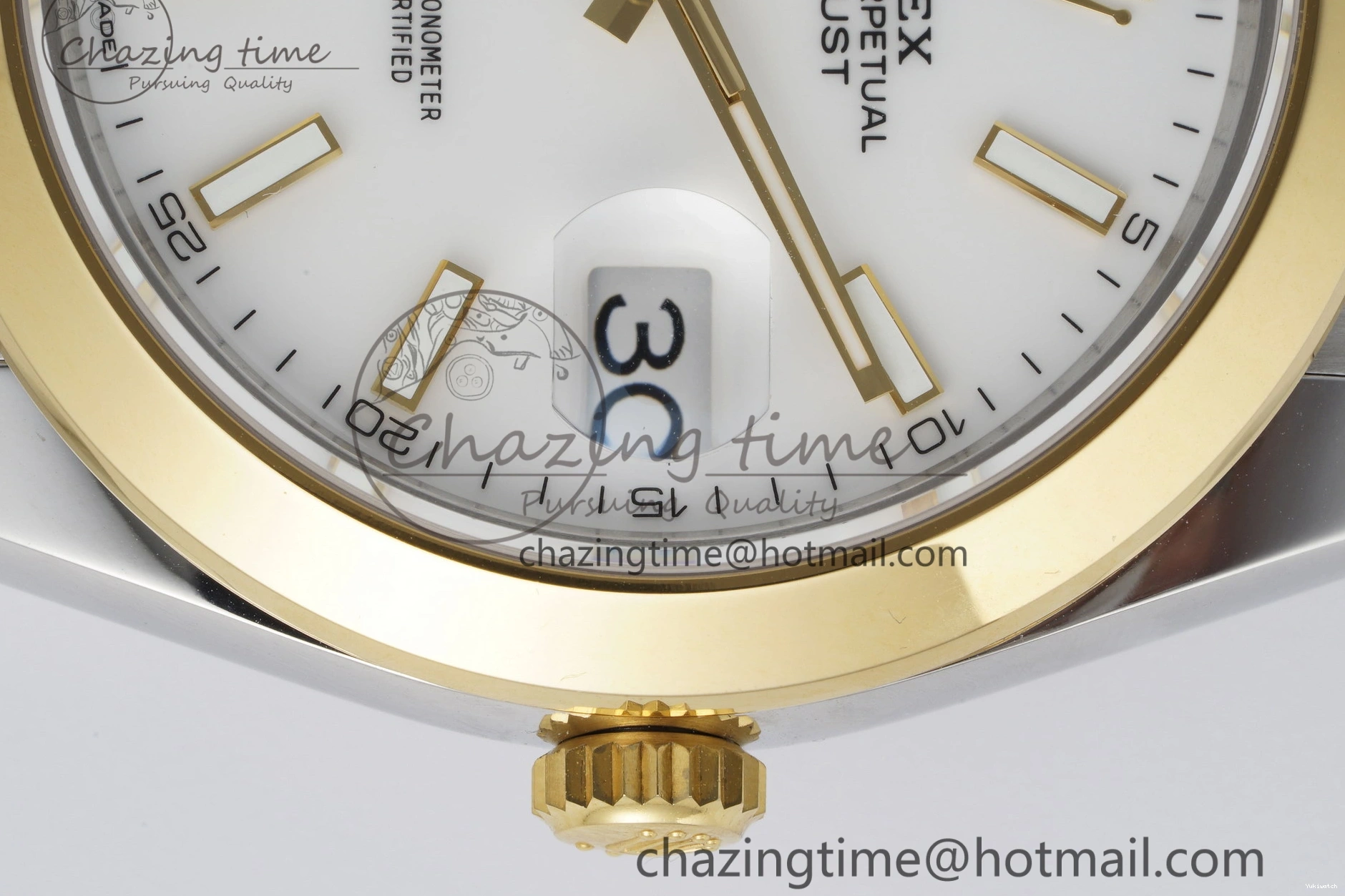 41 KING Steel Bezel on Dial 1:1 Polished Bracelet YG Oyster Best White DateJust Edition 904L SS VR3235 0311